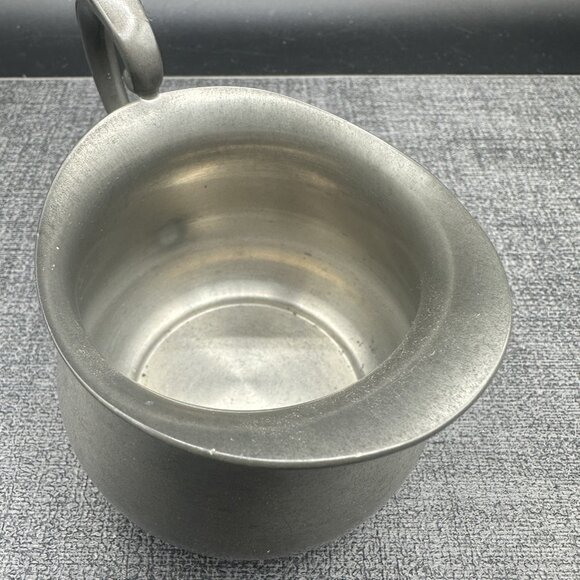 Vintage Empire Pewter Creamer & Sugar Bowl Marked Old Mark USA Primitive - Picture 11 of 16